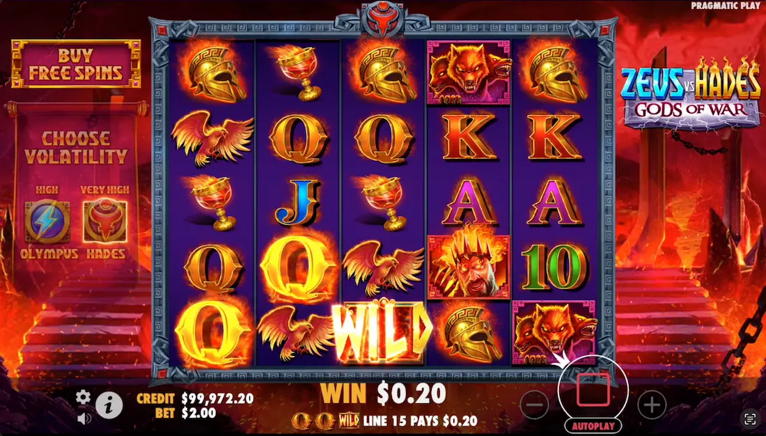 Zeus vs Hades slot screenshot